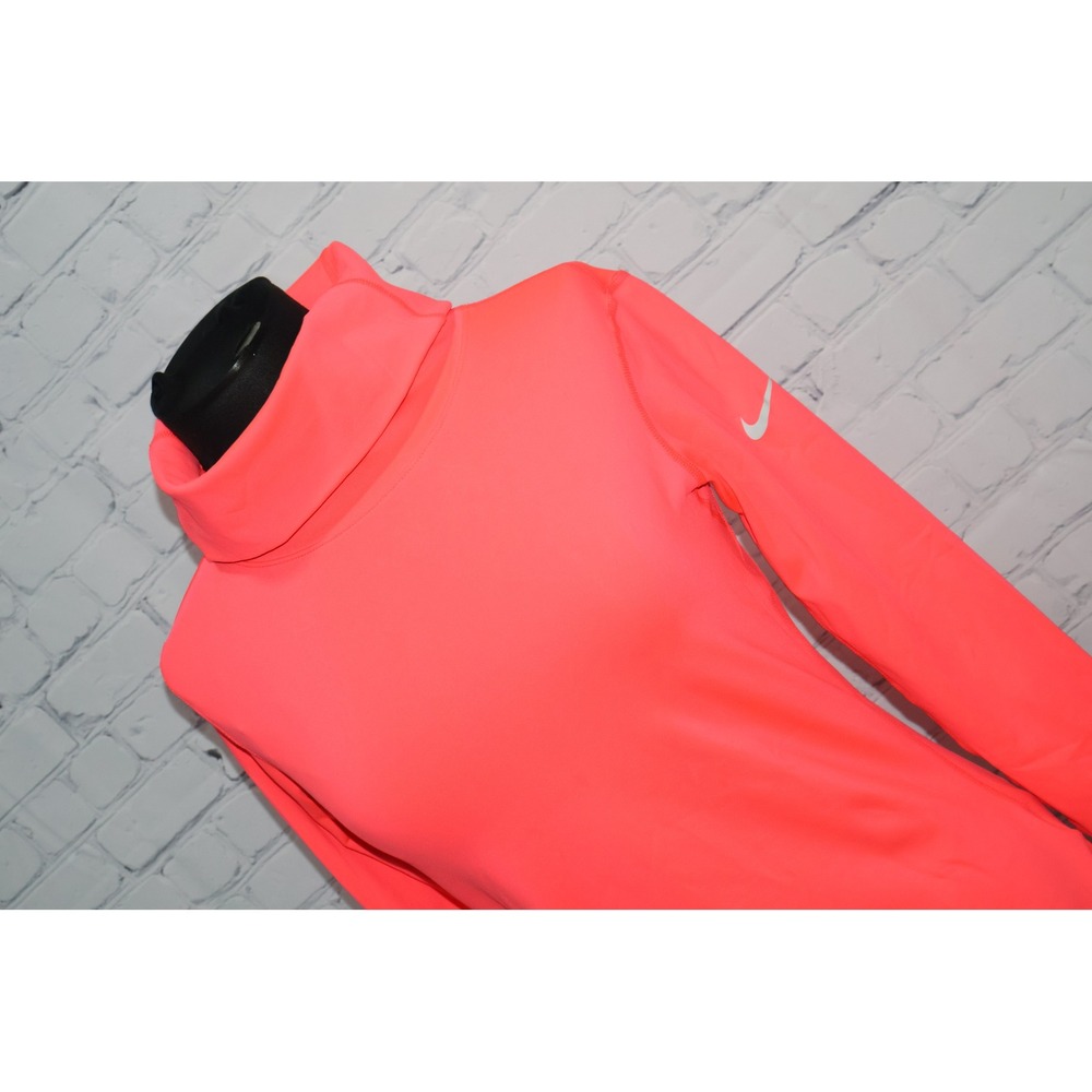 Nike Pro Dri-FIT Women Medium Pink Mock Turtleneck Cold Weather Running Shirt **